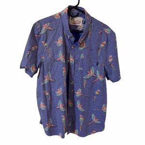 Chubbies Button Up Tropical Hawaiian Parrot Print Men's Shirt Large